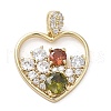 Brass Cubic Zirconia Pendants KK-M275-62G-1