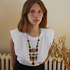Oval Square Baroque Style Alloy & Colorful Resin Statement Bib Necklaces FS-WG6C445-01-4