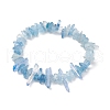 Natural Aquamarine Chips Beaded Stretch Bracelets BJEW-TA00494-01-1