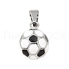 Football 304 Stainless Steel Enamel Pendants STAS-M121-08P-1