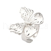 Butterfly Alloy Open Cuff Rings for Women RJEW-U006-06B-P-2