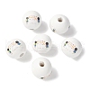 Mother's Day Theme Printed Wood European Beads WOOD-F016-04-2