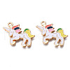 Rack Plating Alloy Enamel Pendants ENAM-T011-136B-2