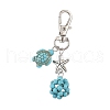 Turtle & Round Synthetic Turquoise Pendant Decorations HJEW-JM03277-01-2