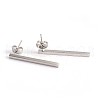 Rectangle 304 Stainless Steel Stud Earrings X-EJEW-O040-13P-2