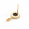 Brass Micro Pave Clear Cubic Zirconia Stud Earring Findings KK-N233-124-NF-5