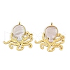 304 Stainless Steel Pave Natural Shell Pendants STAS-L290-29G-1