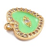Golden Plated Brass Micro Pave Clear Cubic Zirconia Charms ZIRC-L097-033-G-3
