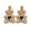 Brass Micro Pave Cubic Zirconia Pendants KK-K258-24D-G-RS-1