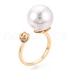 Brass Micro Pave Clear Cubic Zirconia Cuff Ring Settings KK-T076-19G-6