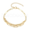 Brass Paperclip Chains Bracelets BJEW-JB11808-2
