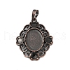 Heart with Oval Brass Pendant Cabochon Settings KK-S521-06RC-1
