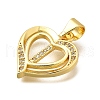 Rack Plating Brass Micro Pave Cubic Zirconia Pendants KK-L226-101G-I-2