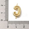 Brass Micro Pave Cubic Zirconia Letter Links KK-I717-04C-3