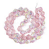Transparency Electroplate Glass Beads Strands GLAA-T023-41A-03-2