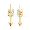 Brass Micro Pave Clear Cubic Zirconia Studs Earring EJEW-S217-G23-1