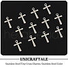 Unicraftale 100Pcs 201 Stainless Steel Tiny Cross Charms STAS-UN0054-09-5
