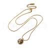 304 Stainless Steel Crystal & Jet Rhinestone Yin-yang Pendant Round Snake Chain Necklaces for Women NJEW-Z044-12G-4