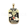 Tarot 304 Stainless Steel Enamel Pendants STAS-M119-09A-G-1