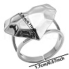 Non-Tarnish Geometric Heart Shape Stainless Steel Open Cuff Ring for Unisex Jewelry UP7409-1-1