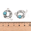 Synthetic Turquoise & Alloy Pendants PALLOY-H146-01AS-Q-3