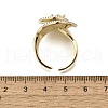 Brass Micro Pave Clear Cubic Zirconia Cuff Rings for Women RJEW-G347-05G-5