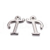 Platinum Plated Alloy Letter Pendants PALLOY-P097-02-T-1
