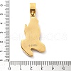 304 Stainless Steel Rhinestone Pendants STAS-V008-35G-2