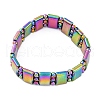 Electroplate Synthetic Non-magnetic Hematite Beads Stretch Bracelets for Men Women G-P571-J01-MC-4
