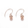 Ion Plating(IP) Ball 304 Stainless Steel Dangle Earrings EJEW-L215-53A-RG-1