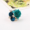 Resin Rose Finger Rings HP1514-4-1
