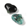 Mother's Day Gifts Natural Druzy Agate(Dyed & Heated) Heart Palm Stone G-Q021-01A-2