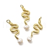 Brass Micro Pave Cubic Zirconia Pendants KK-Z093-28G-1
