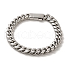 Non-Tarnish 304 Stainless Steel Cuban Link Chain Bracelets for Women Men BJEW-Q341-14C-P-1