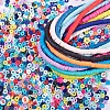18 Strands 18 Colors Flat Round Handmade Polymer Clay Beads Strands CLAY-SZ0001-77-5