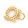 Brass Micro Pave Cubic Zirconia Charms KK-I672-29G-2
