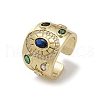 Brass Micro Pave Cubic Zirconia Adjustable Cuff Rings for Women RJEW-C129-10G-4