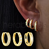 3 Pcs Elegant 925 Sterling Silver Clear Cubic Zirconia Ring Hoop Earrings ZA0253-1-1