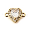 Brass Clear Cubic Zirconia Connector Charms KK-U065-08G-1
