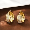 Brass Micro Pave Cubic Zirconia Hoop Earrings EJEW-F895-23A-G-1