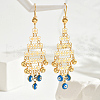 Brass Enamel Evil Eye Tassel Chandelier Earrings BJ5861-5