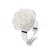 Glitter Powder Rose Resin Finger Rings RJEW-JR00731-04-4