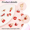   24Pcs 12 Styles Alloy Enamel Pendants FIND-PH0010-76-4