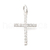 925 Sterling Silver Micro Pave Clear Cubic Zirconia Pendants STER-F059-04S-1