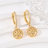 S925 Sterling Silver Micro Pave Clear Cubic Zirconia Hoop Earrings for Women EJEW-G427-01G-01-3