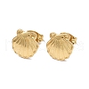 Ion Plating(IP) 304 Stainless Steel Shell Stud Earrings for Women EJEW-I285-13G-1