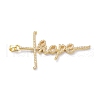 Brass Micro Pave Clear Cubic Zirconia Pendants KK-D004-25G-3