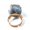 Adjustable Natural Aquamarine Finger Rings RJEW-T019-02E-KC-3