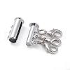 Alloy Magnetic Slide Lock Clasps PALLOY-YW0001-17P-2