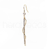Brass Micro Pave Clear Cubic Zirconia Earring Hooks KK-S356-136G-NF-3